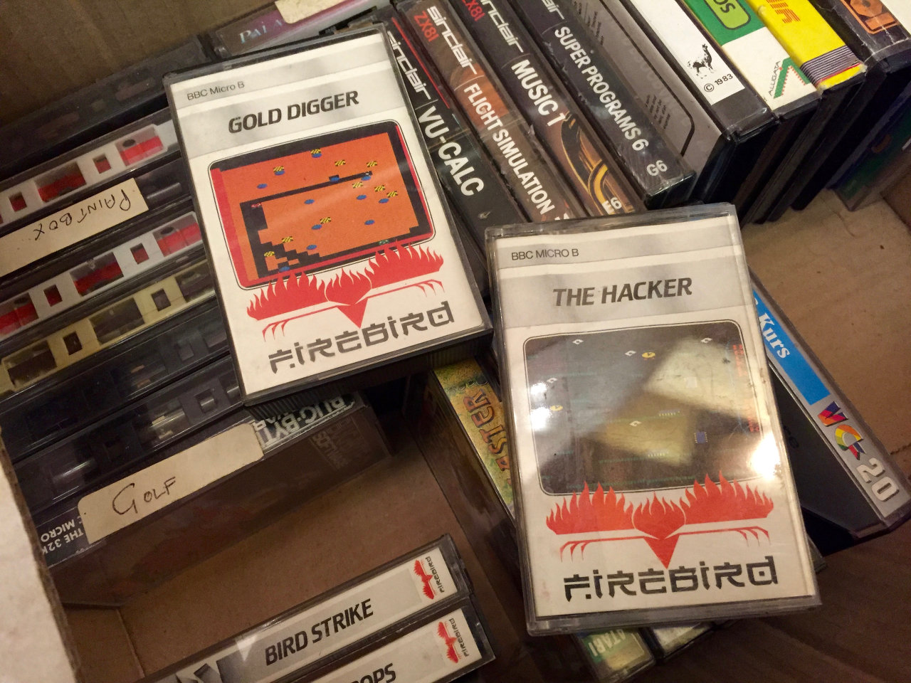 Rare BBC Micro B Spielkassetten von Firebird. (Bild: André Eymann)