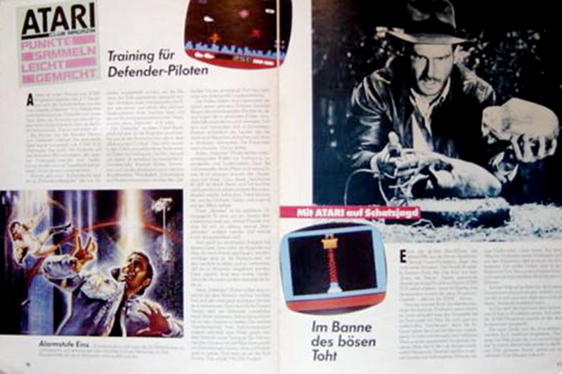 Der Bericht über das VCS-Spiel Raiders Of The Lost Ark wurde mit Illustrationen von Indiana Jones geschmückt. (Bild: Atari)