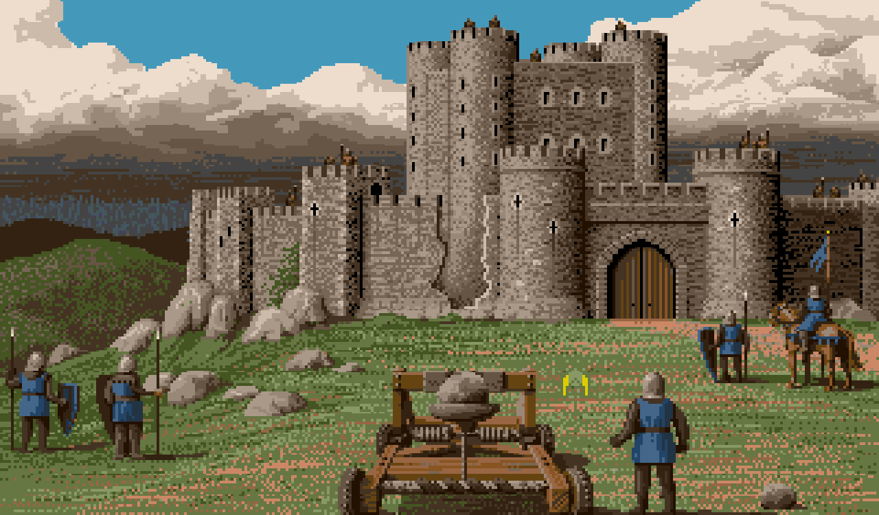 Defender of the Crown war eines der am aufwendigsten gestalteten Strategie-Computerspiele der Heimcomputer-Ära. Schauplatz der Handlung des Spiels ist das mittelalterliche England. (Bild: Cinemaware)