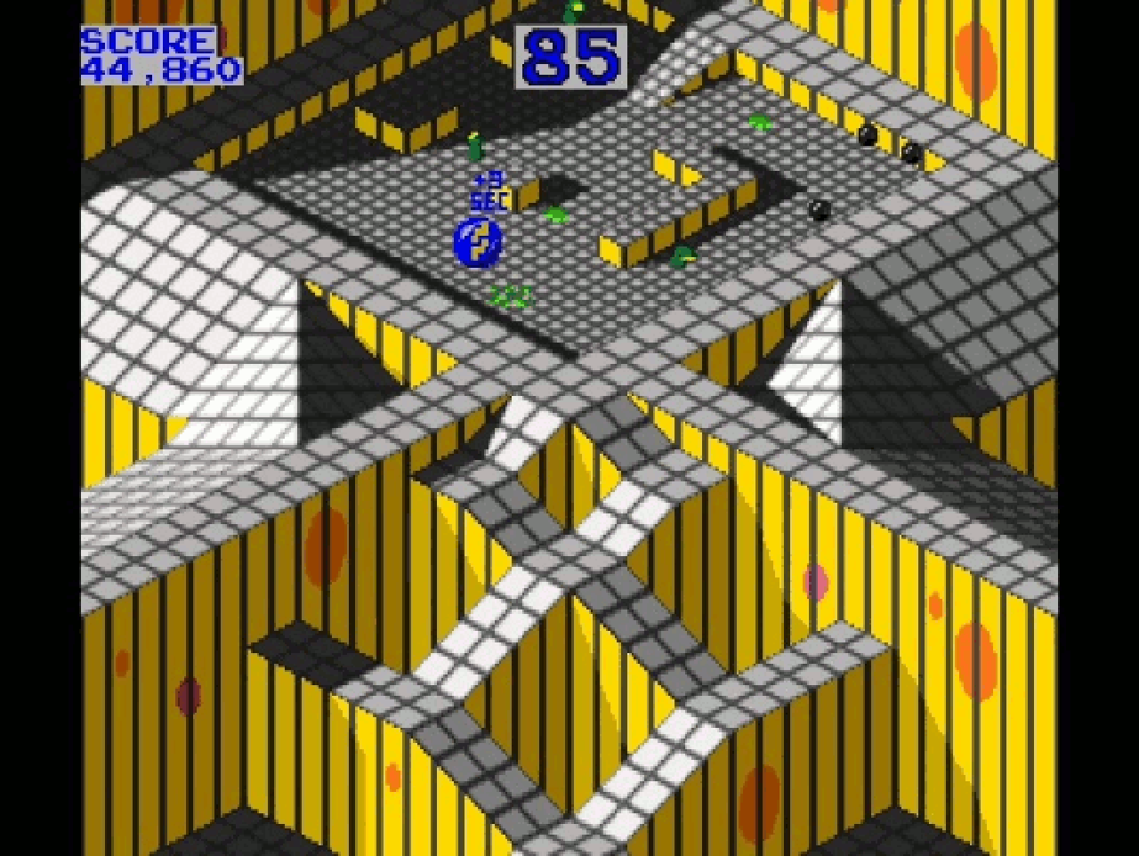 Die Murmel wurde beim Automaten präzise mit dem Trackball gesteuert, beim Amiga dagegen mit der Maus. (Bild: Atari)