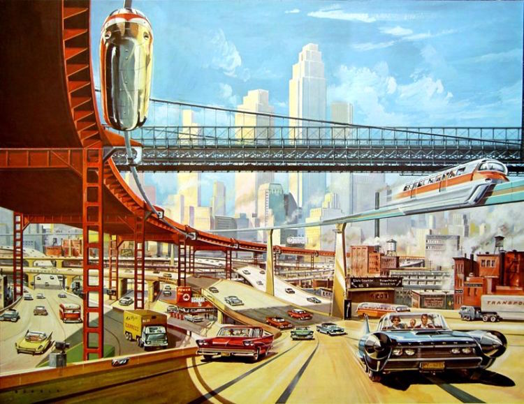 Technologie und Verkehr im Futurismus. (Bild: Pinterest)