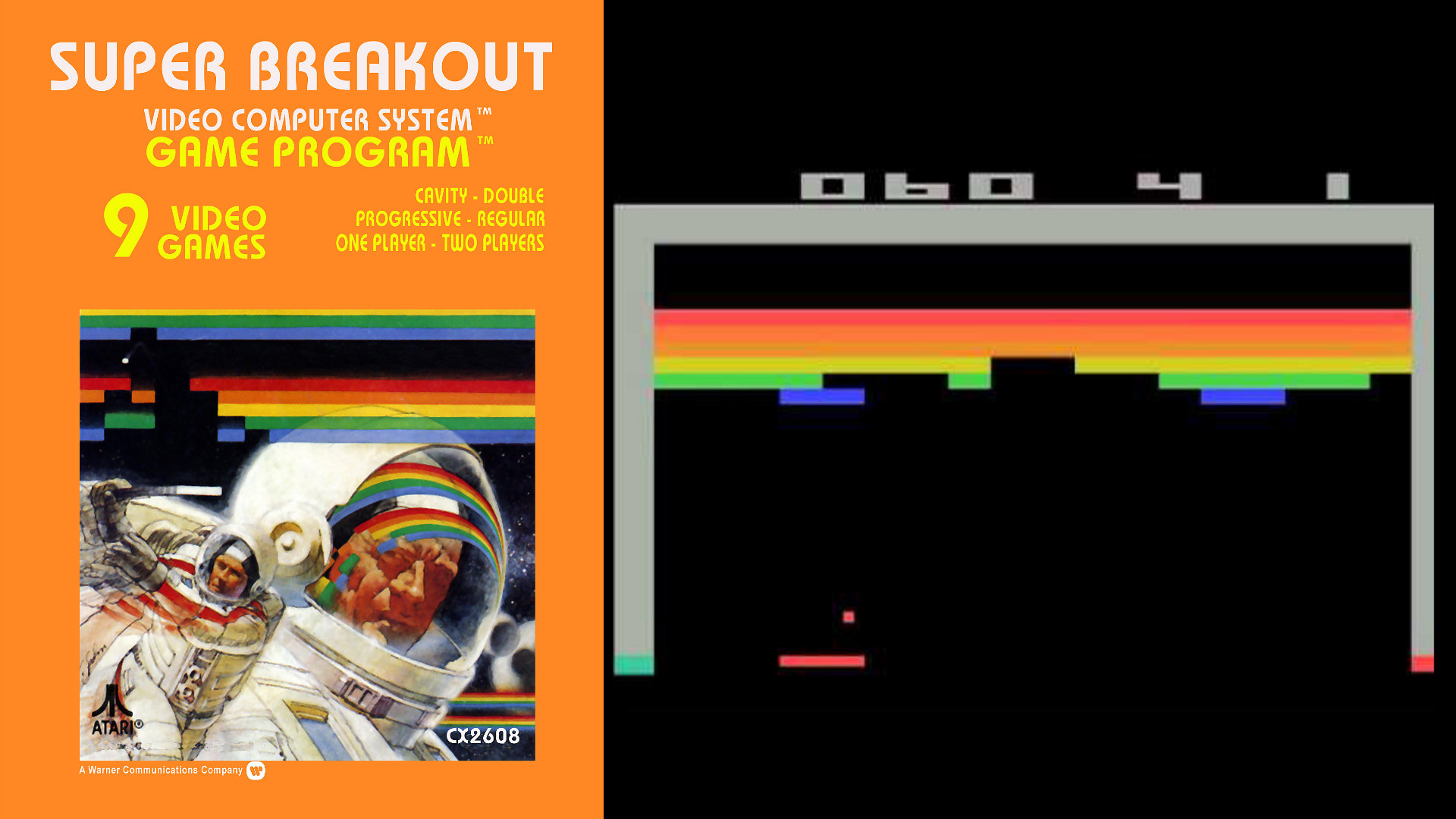 So einfach war die Grafik des 1976 erschienen Breakouts, uninformierte Nicht-Spieler hat große Mühe, in den Pixeln den heldenhaften Astronauten auszumachen, der einer bunten, blockartigen Paralleldimension entkommen will. (Bild: Andreas Wanda)