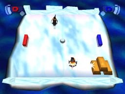 Pong von Hasbro Interactive. Pinguine schlittern über das Eis. (Bild: Atari)