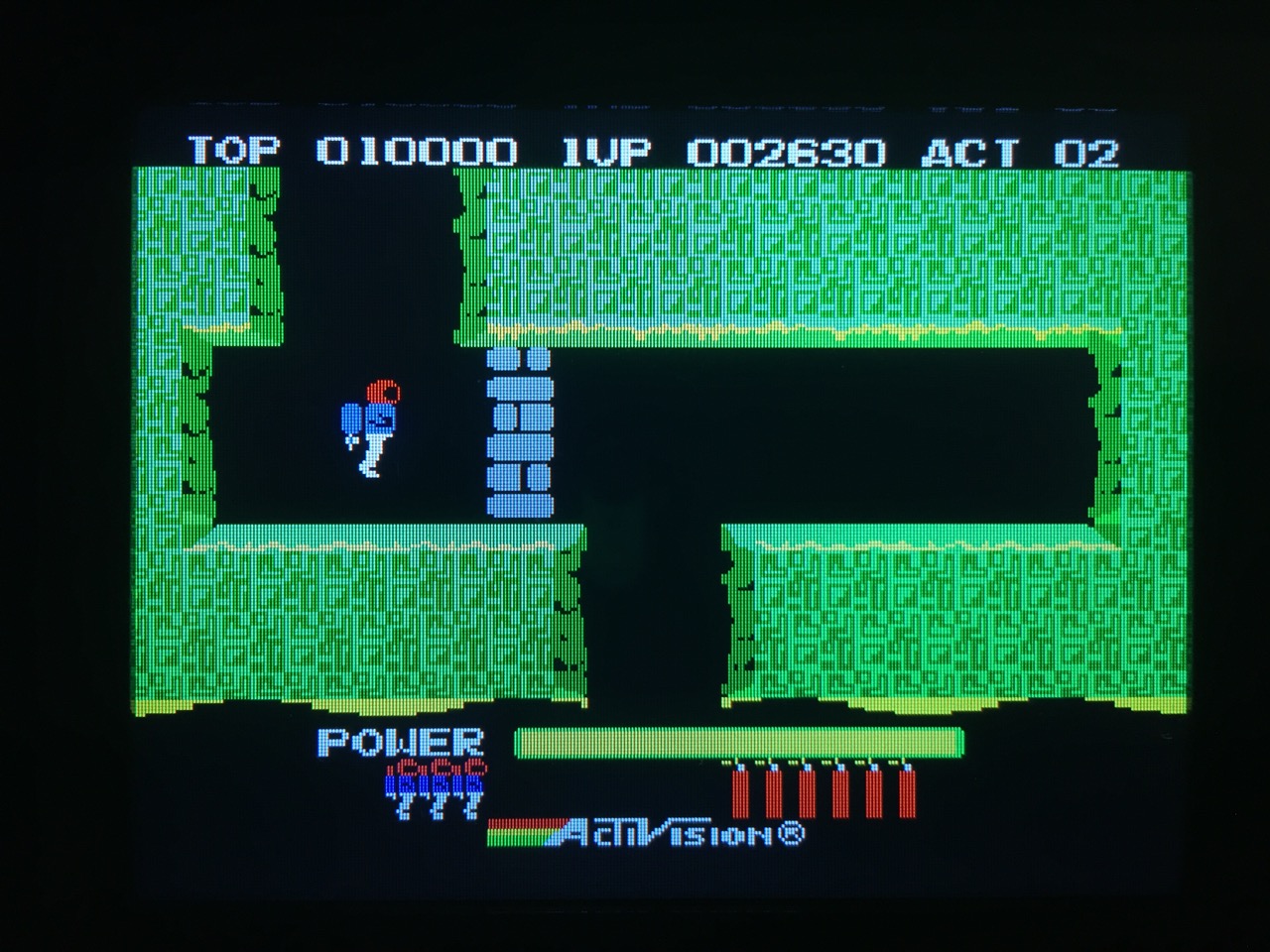 Screenshot von H.E.R.O. auf dem Game Gear mit LCD Mod. (Bild: André Eymann)