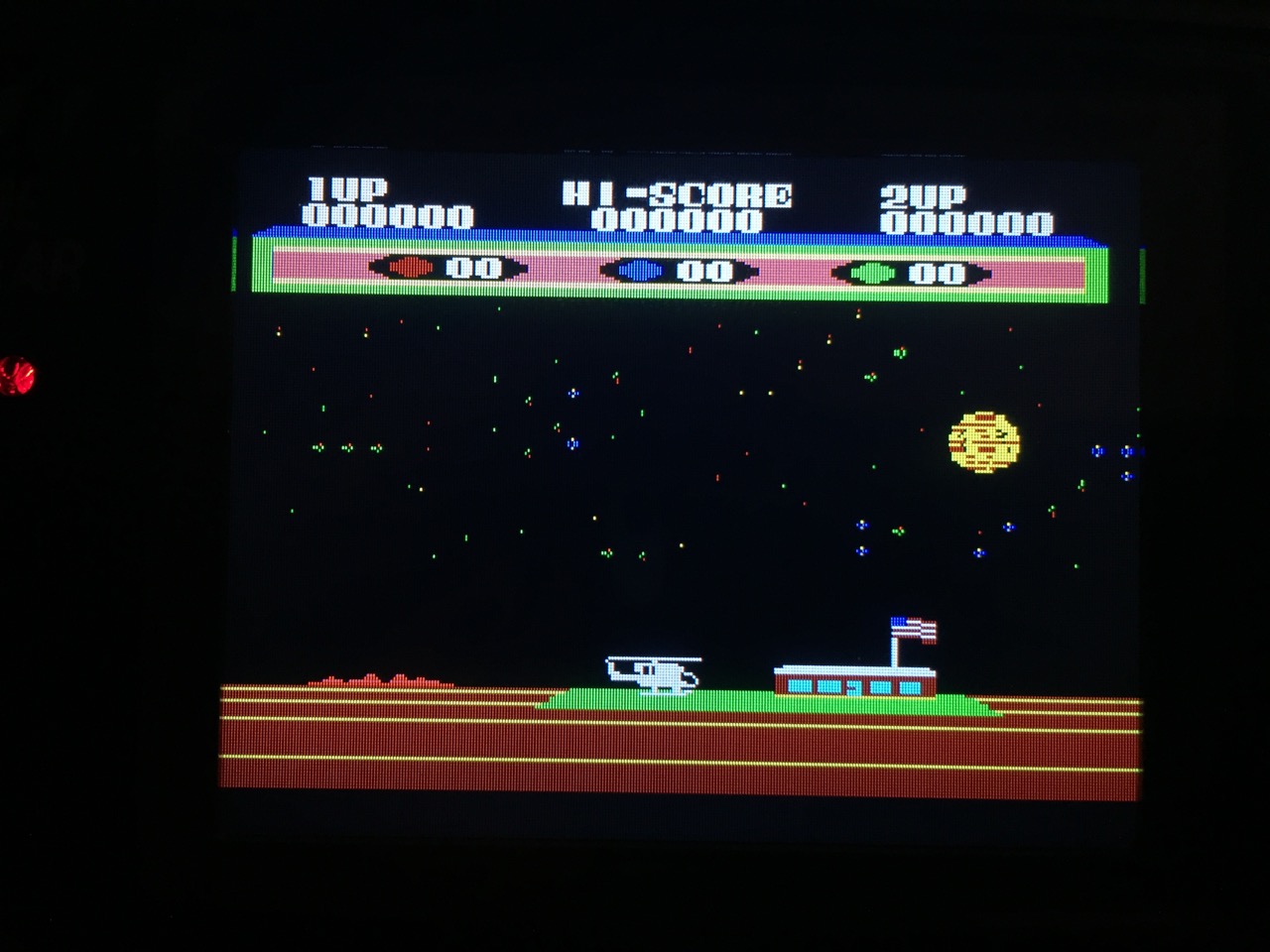 Screenshot von Choplifter auf dem Game Gear mit LCD Mod. (Bild: André Eymann)