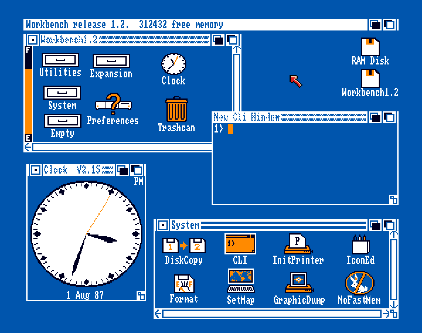Die Amiga Workbench war die fensterorientierte Benutzeroberfläche des Amiga, die mit einer Maus gesteuert werden konnte. (Bild: Stephan Ricken)