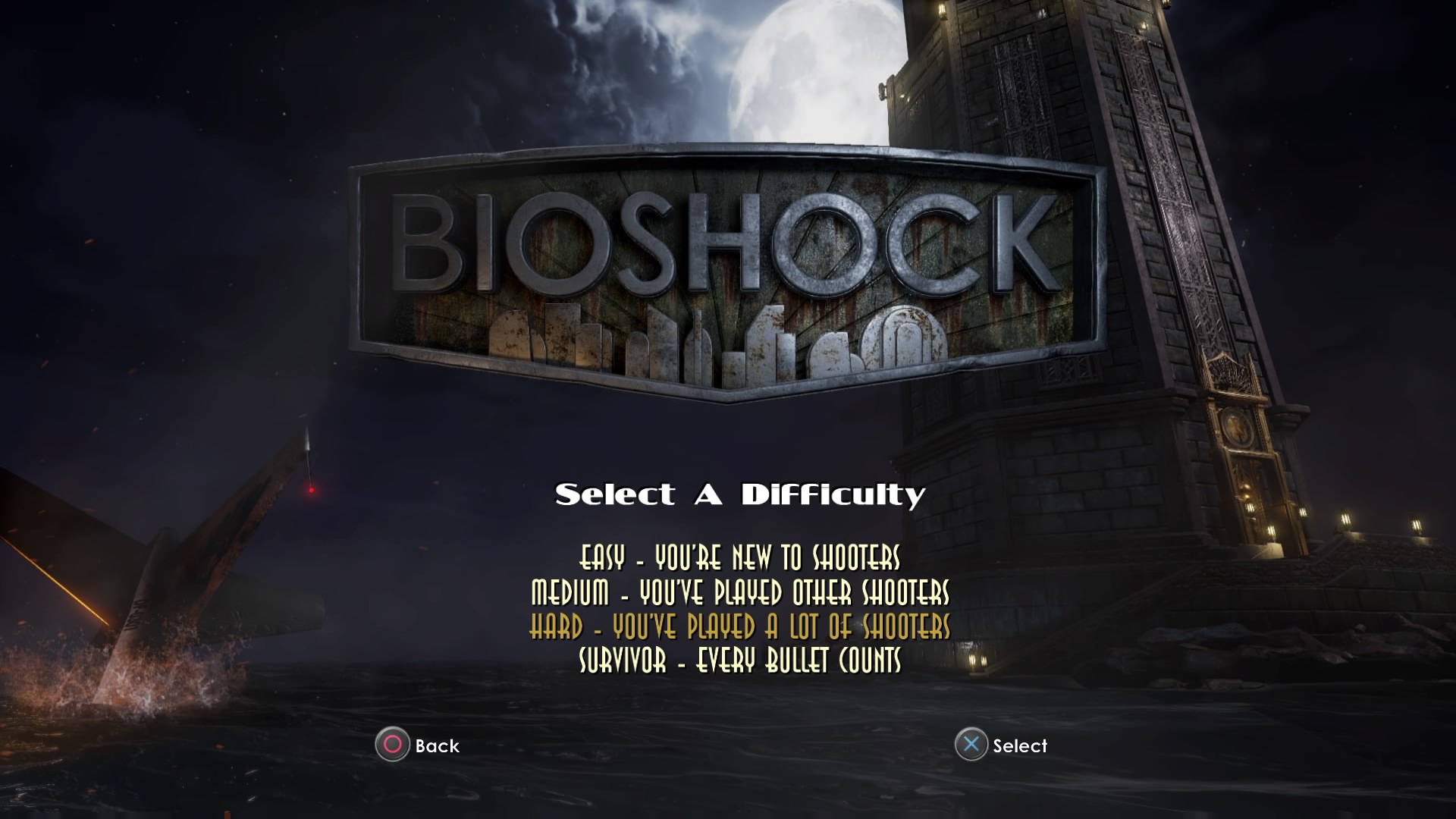 Das Menü definiert Spielerfahrung mit Shootererfahrung. So führt BioShock den Spieler von Anfang an auf eine bestimmte Fährte.