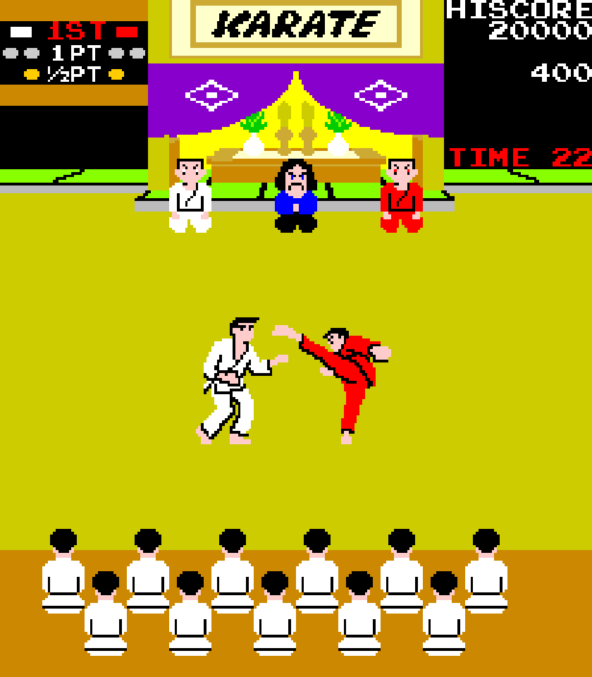 Karate Champ war das erste Kampfspiel für zwei Spieler im gleichzeigtigen Modus. (Bild: Technos Japan)