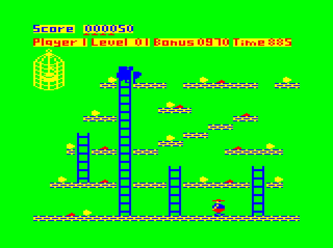 Chuckie Egg, das auch auf dem ZX Spectrum and BBC Micro, wurde 1983 für den Dragon 32 umgesetzt. (Bild: Moby Games)