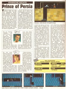 Test von Prince of Persia in der Power Play vom Oktober 1990. (Bild: Markt & Technik Verlag)