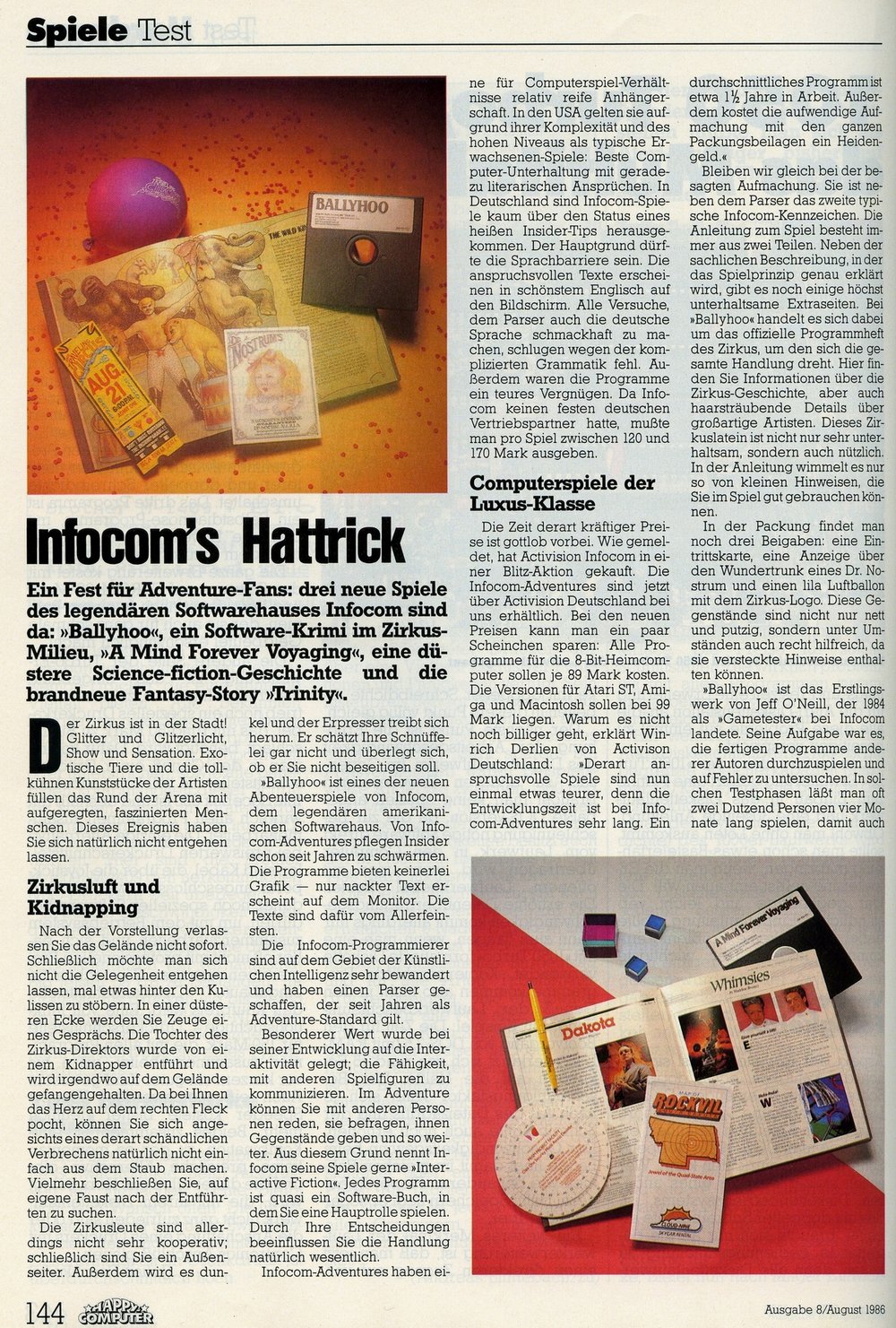 Legendäre Adventures von Infocom im Spiele-Test Adventures von Infocom im Spiele-Test. (Bild: Markt & Technik Verlag)