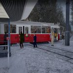 Straßenbahn und Haltestelle in TramSim Vienna