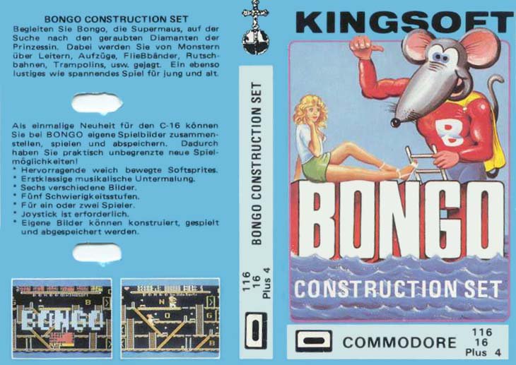 Supermaus mal zwei: das Jump and Run Spiel Bongo Construction Set wartet mit einem Kassettenmotiv auf, das mit nicht mehr so schnell vergisst. (Bild: Kingsoft)