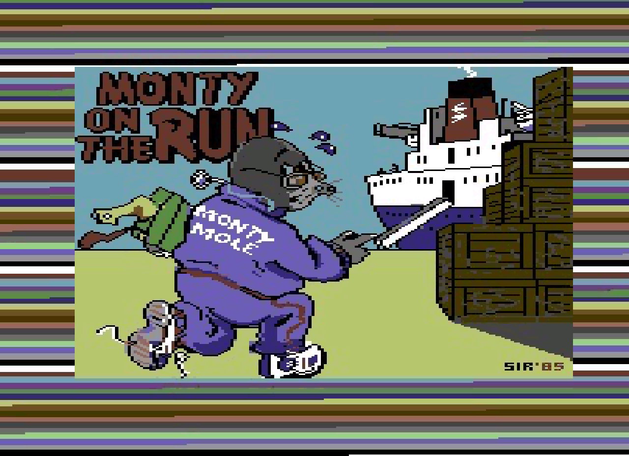 Vorstellsrunde in Monty on the Runs Ladeschirm: Gremlin Graphics´ Kultkohlegräber ist bunt, flott und leicht gestresst auf der Flucht nach Europa.