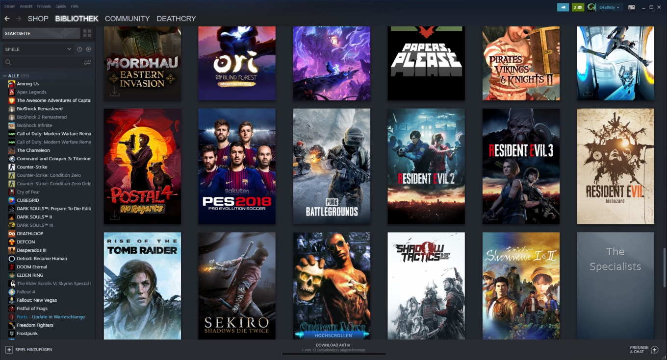 Filmindustrie bitte nachmachen: Mit der immensen Auswahl auf Steam können Netflix und Co. absolut nicht mithalten. (Quelle: eigene Steam-Bibliothek)