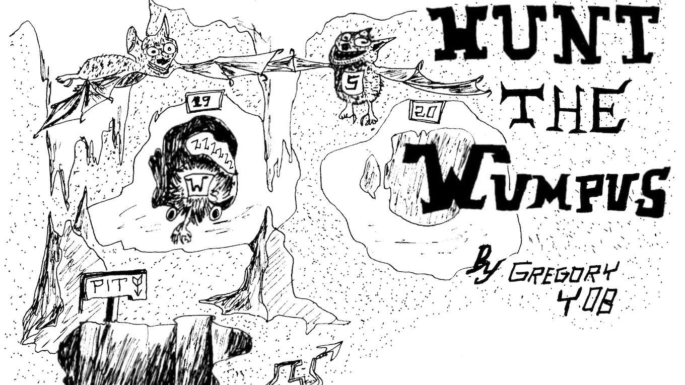 Spieltitel von "Hunt the Wumpus" in dem Artikel von Creative Computing, 1974.