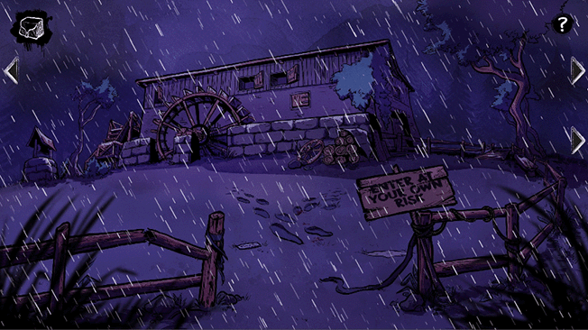 Bewegter Wassermühlen-Hintergrund aus A Night at the Watermill