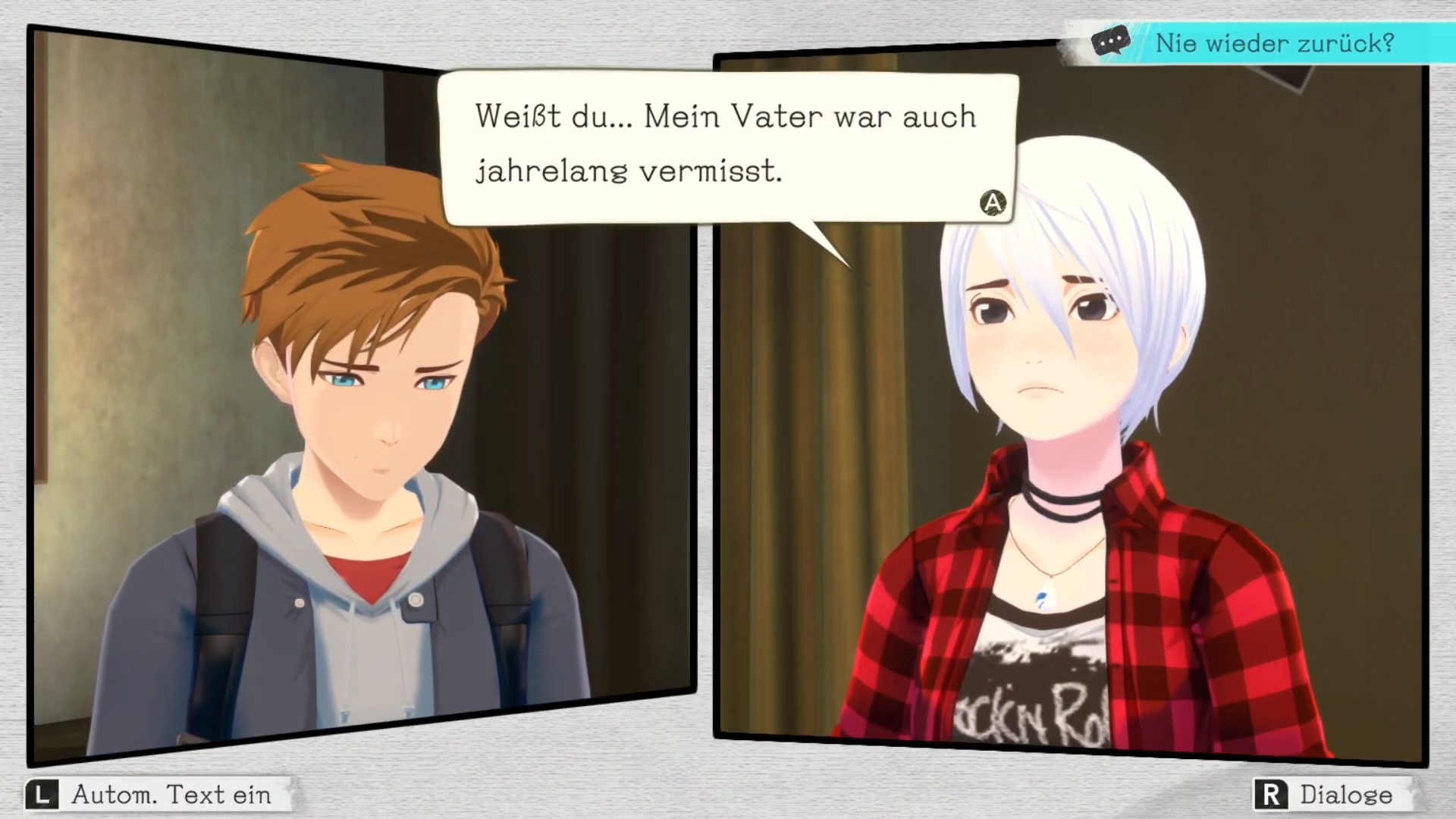 Bild mit einem Dialog zwischen Ashley und Matthew über ihre verschollenen Väter